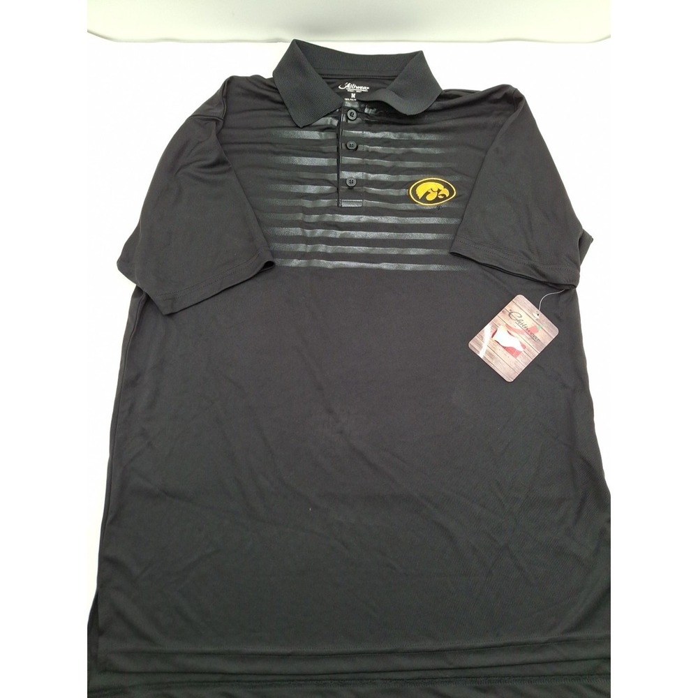 Chiliwear Iowa Hawkeyes Diversion Polo Mens Short Sleeve Collared, Black, M, New